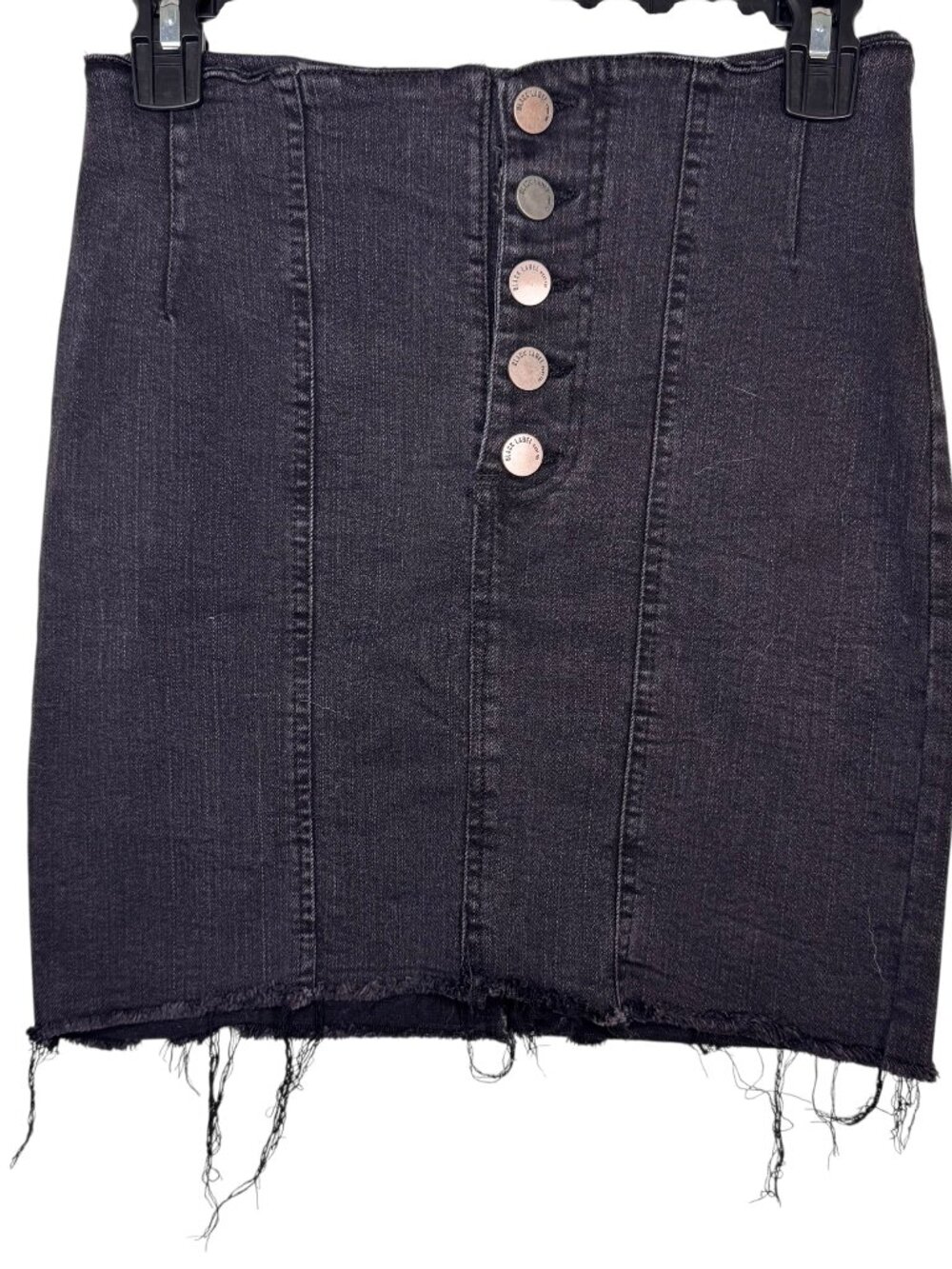 Black Label C'est Toi Denim Mini Skirt Button Fly Goth Punk Emo Grunge Metal S